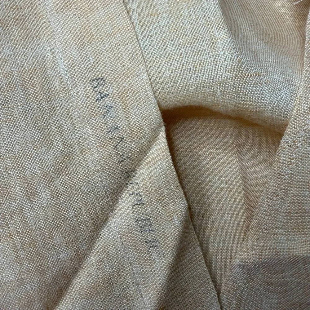 Banana Republic Men's M Linen Long Sleeve Button Up Shirt Yellow Peach Peach